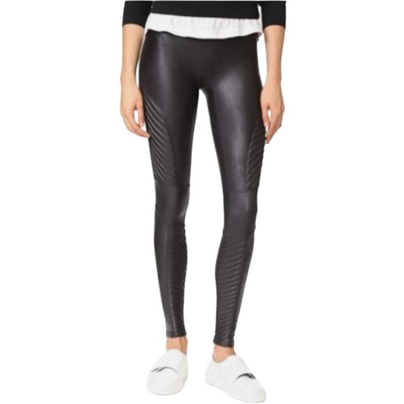 Spanx Moto Faux Leather Leggings Black Size Large - Picture 6 of 11